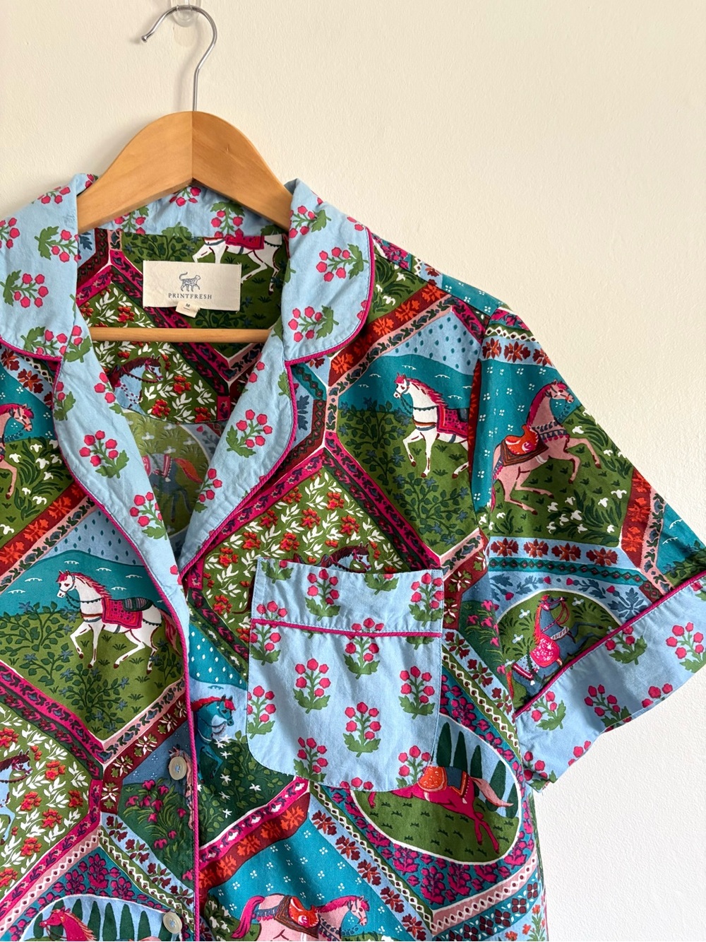 Printfresh Organic Cotton Short PJ Set in High Horse - Picture 5 of 12